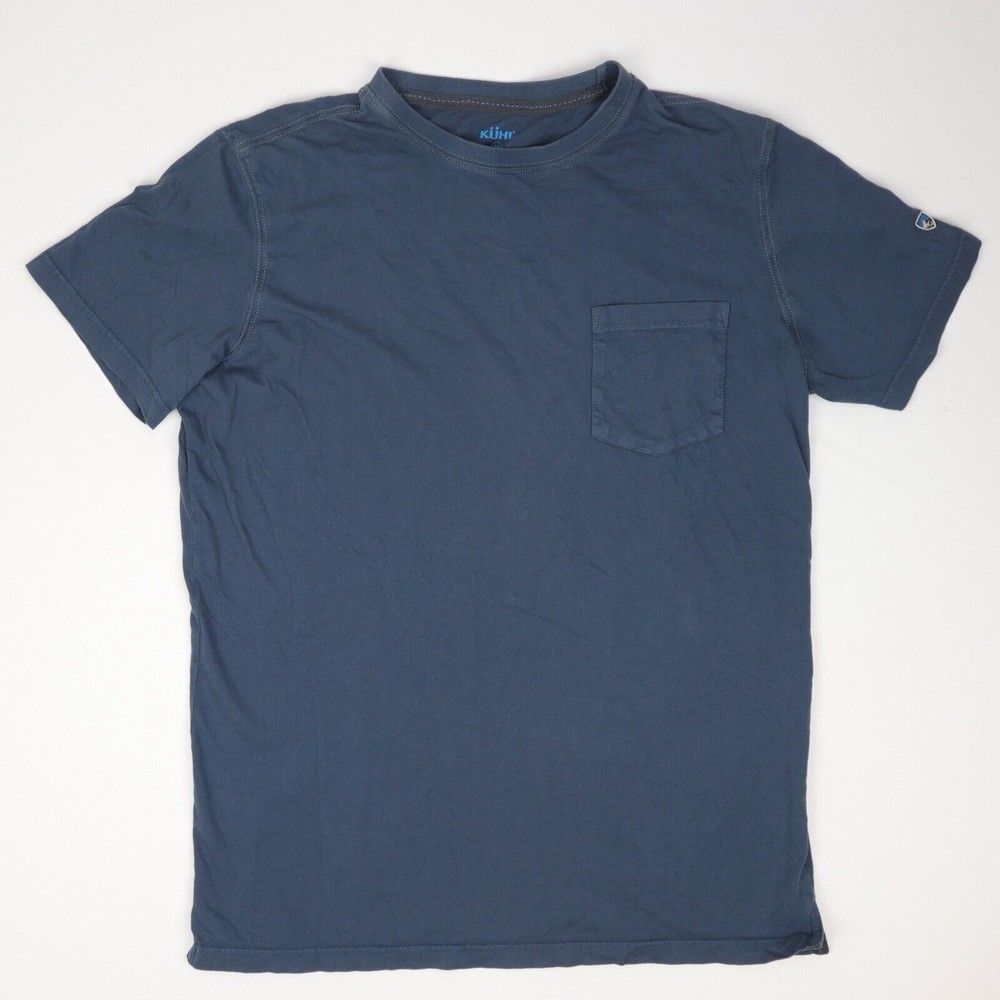 Kuhl Wildfibre Short Sleeve Pocket T-Shirt Steel Blue Organic Mens Medium M